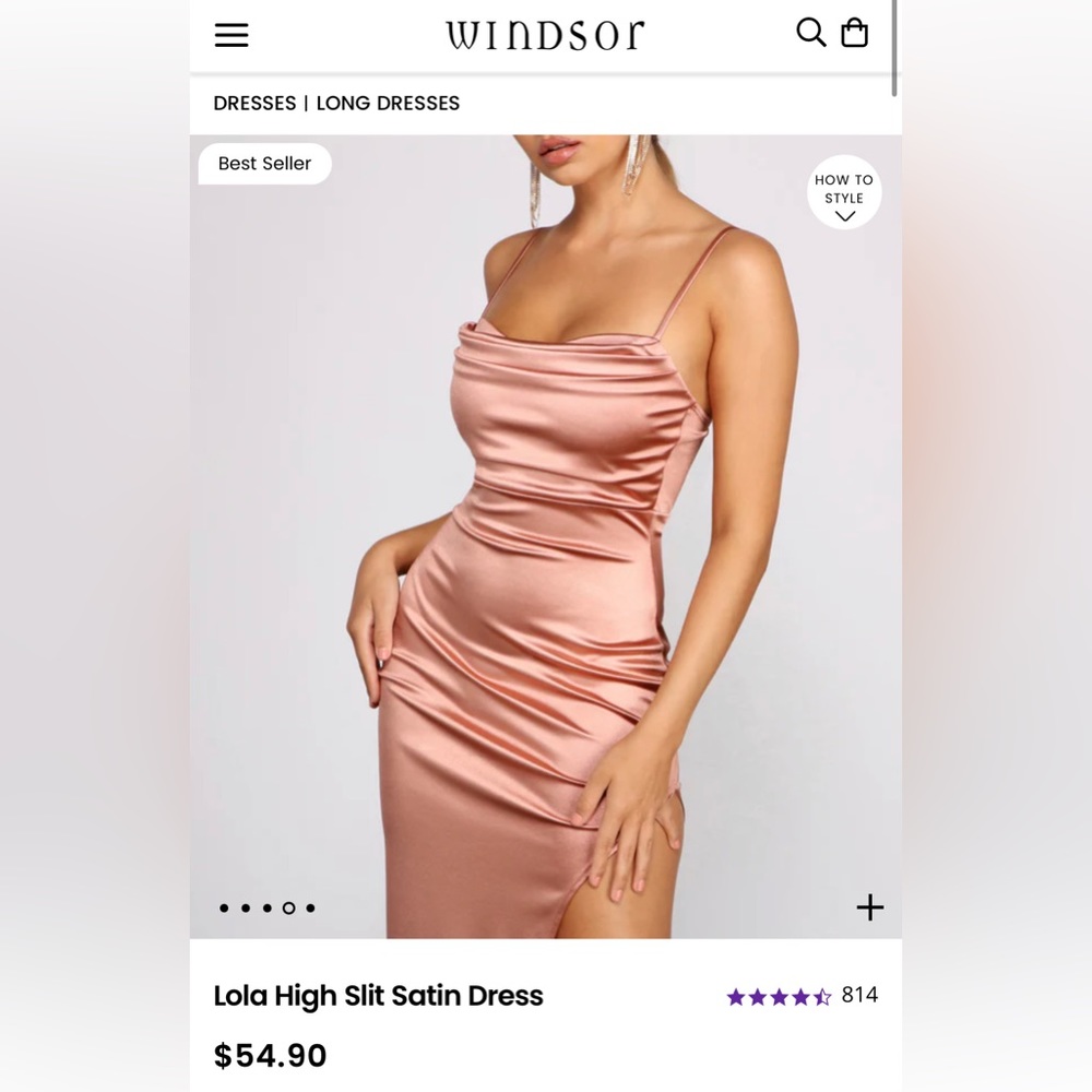 WINDSOR ROSE GOLD PROM DRESS - Picture 4 of 13